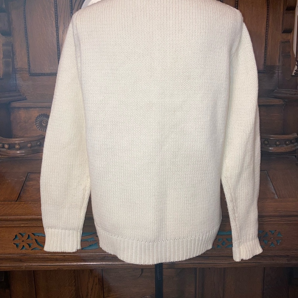 VTG 100% acrylic floral embroidered button up knit sweater LG - Picture 2 of 7